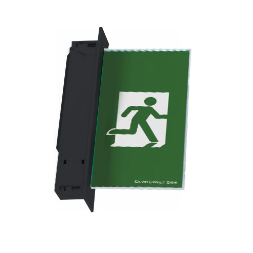 Ultrablade Pro Exit, Recessed Wall Mount, Vertical, LP, DALI Emergency, All Pictograms, Single or Double Sided, Black